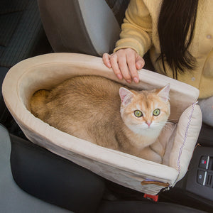 Car Safety Cat Dog Bed Travel Central Control Pet Seat Transport Dog Carrier - Fuzzy Mellow